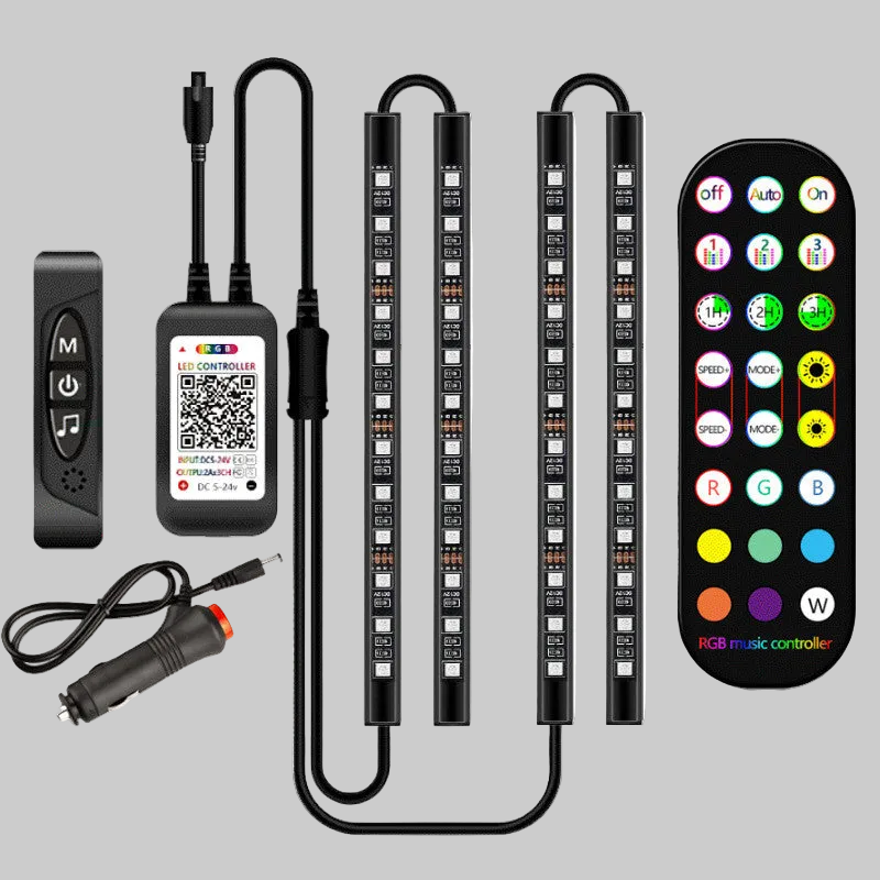 RGB LED Car Interior Ambient Lighting Kit